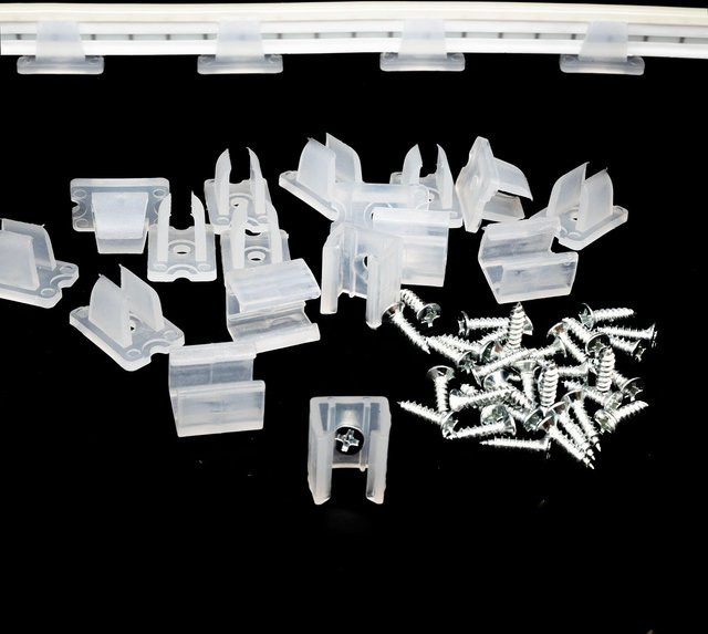 Transparente LED Streifen Fix Clips Halterungen mit Schrauben für 2835 Neon und COB Lichtbefestigung in 6mm, 8mm, 12mm und 15mm Breite - Bild 1