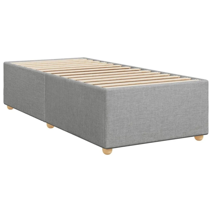 vidaXL Bettgestell ohne Matratze Hellgrau aus Stoff und Holzwerkstoff B/T/H: 90 x 200 cm - Bild 2