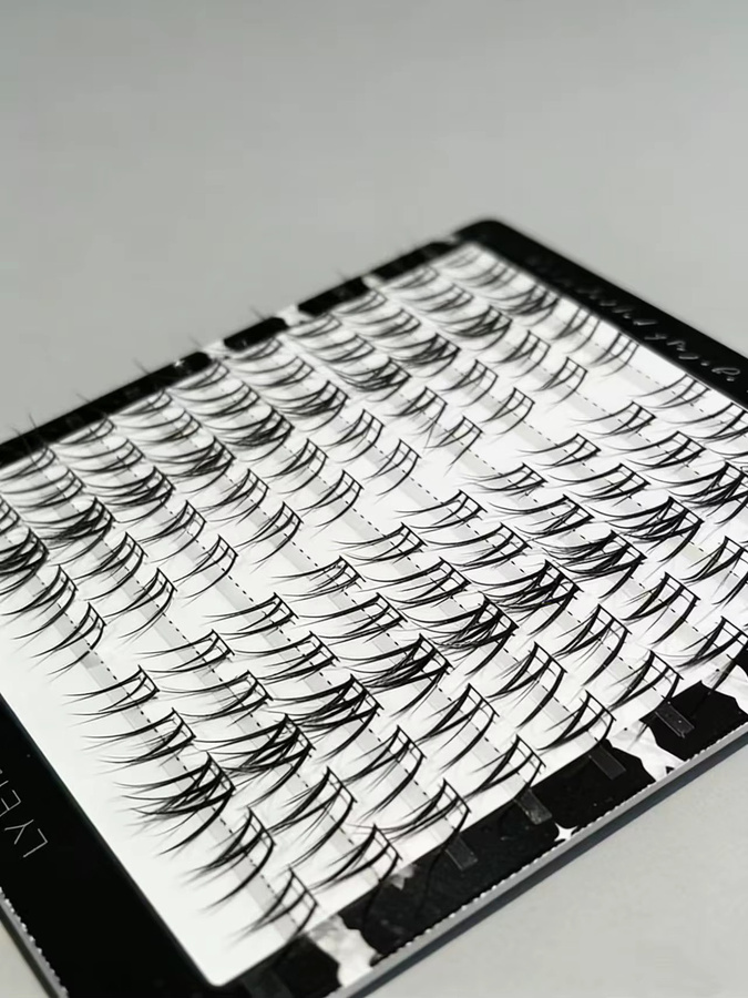 Herorange Segmentierte Thai-Style Oberwimpern, 100 Bündel, Schwarz, C-Curl - Bild 7