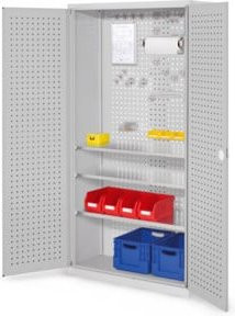 Kappes Werkzeugschrank RasterPlan Mod. 6 in Grau mit Lochplatten an den Türen, B: 41,0 cm, H: 195,0 cm, T: 41,0 cm - Bild 1