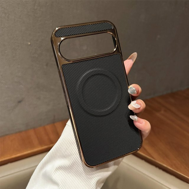 Stoßfeste Business Metall Hülle mit MagSafe Magnet für Google Pixel 10, 10 Pro, 10 Pro XL und 9 Pro in Schwarz - Bild 1