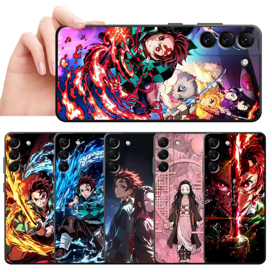 Samsung Galaxy Note S8 S9 S10 Plus Handyhülle Anime D-Demon S-Slayer Soft Cover in Schwarz - Bild 1