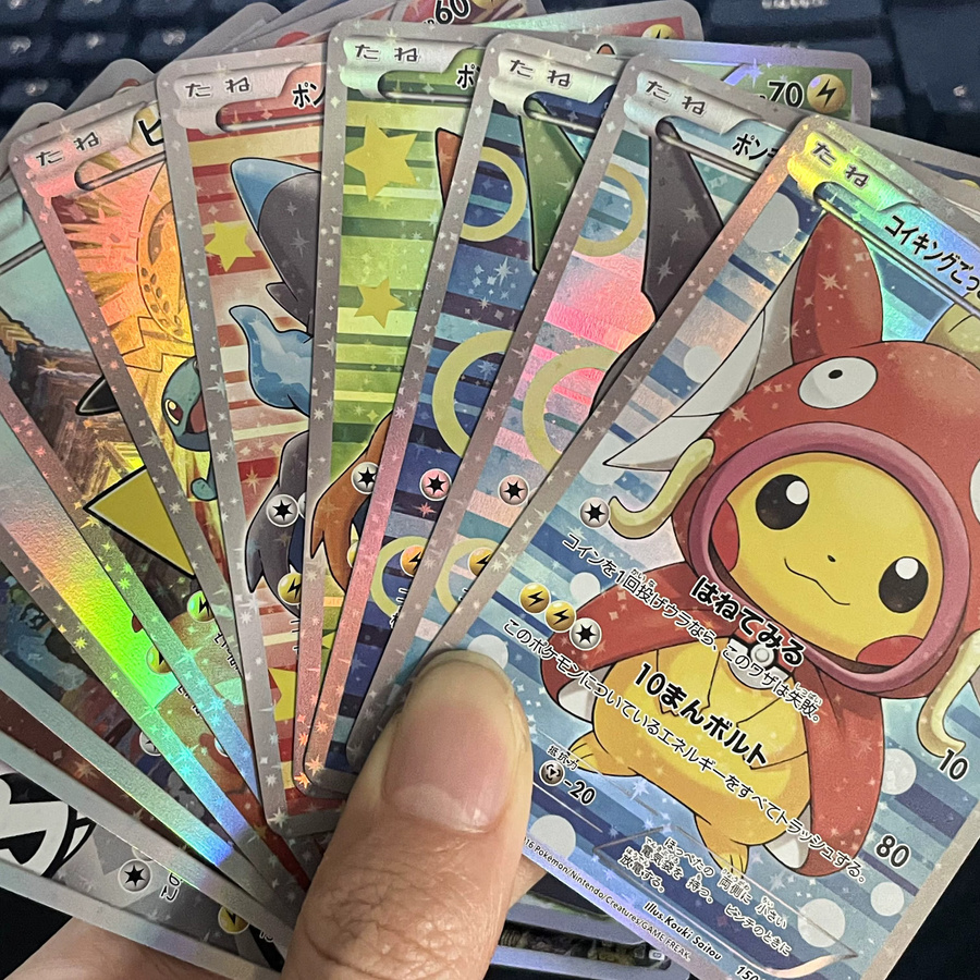 Bandai Pokémon Cosplay Pikachu Japanische Full Art Holo Proxy Karten, 11-teiliges Set - Bild 1