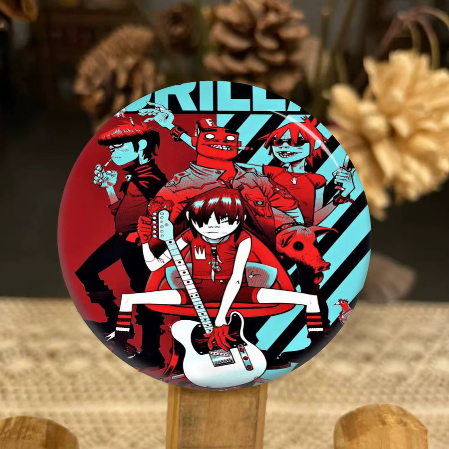 Brosche Retro Gorillaz Musik Drucke Tiere, Bunt - Bild 4