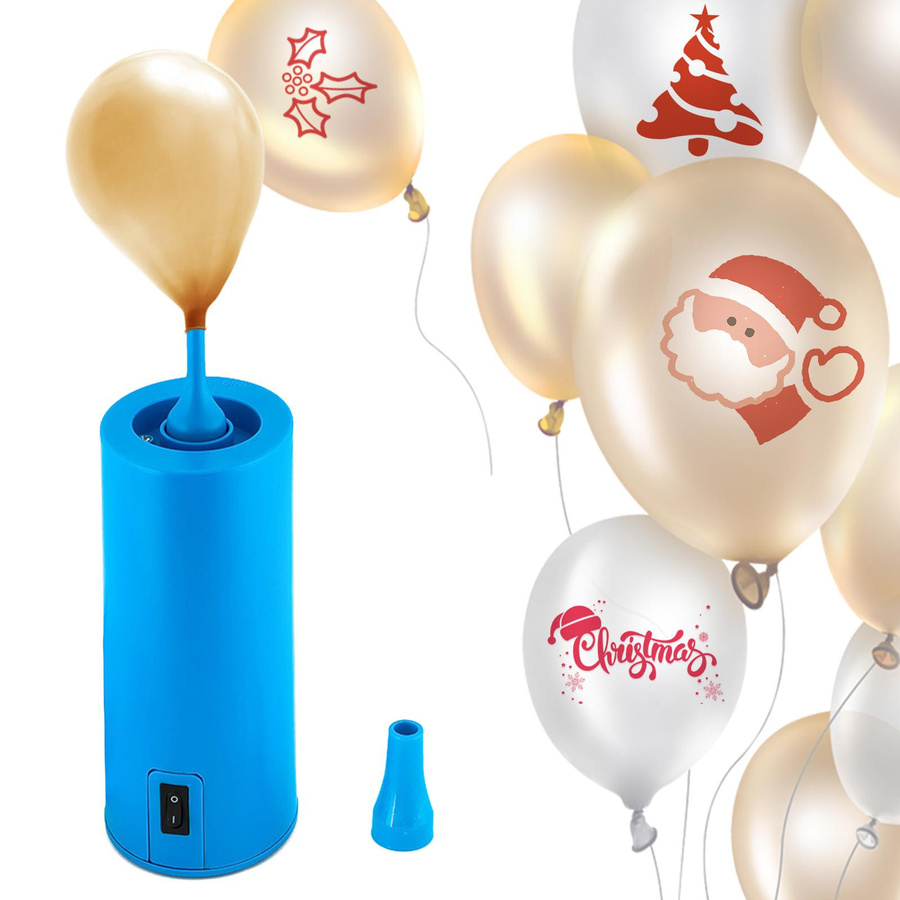 TOMTOP JMS Elektrische Ballonpumpe in Blau mit 2 Düsen - Bild 2