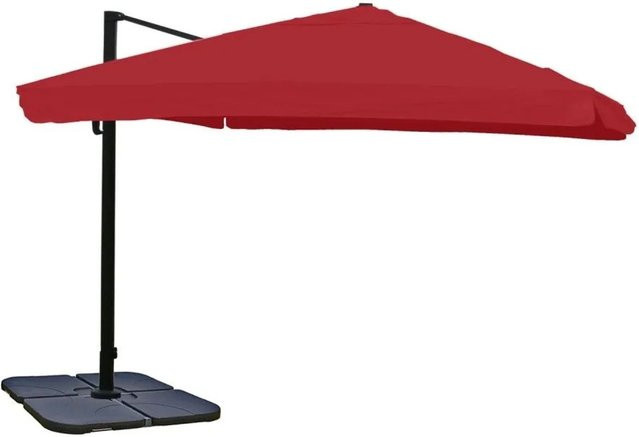MCW Ampelschirm A96 mit Ständer, Farbe Bordeaux, Durchmesser: 4,24 m, Material: Polyester, Alu und Stahl - Bild 2