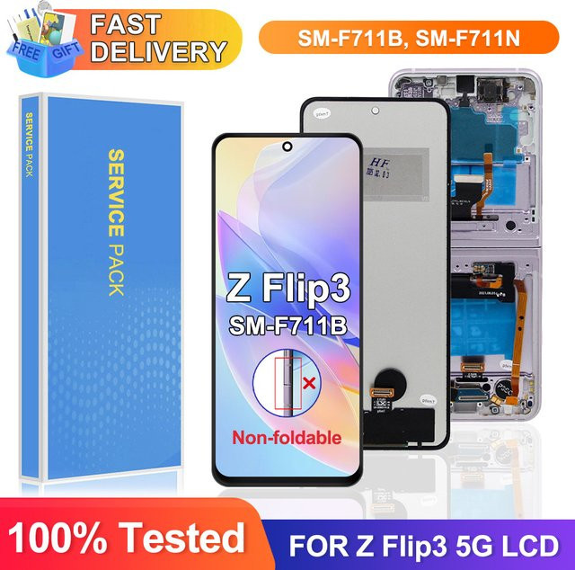 Samsung Z Flip 3 5G Ersatz LCD Display mit Touch Screen in Schwarz - Bild 1