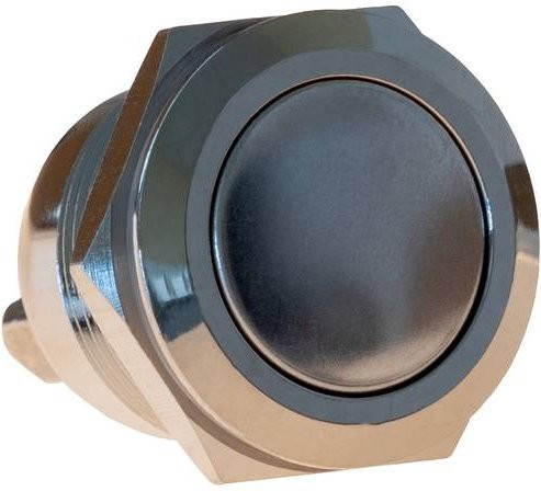 Joy-it Tastschalter Button19C-01 silber aus Edelstahl mit IP65 Schutzart, Durchmesser: 19 mm, Länge: 27,5 mm - Bild 1