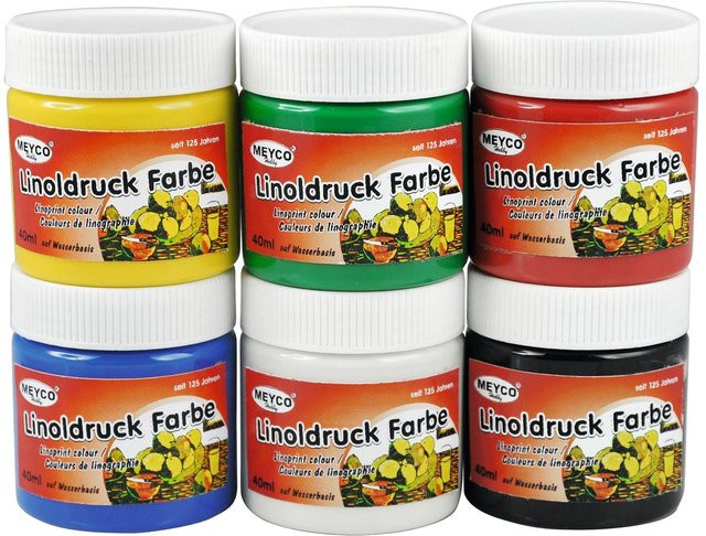 Meyco Linoldruckfarben Bunt / Mehrfarbig 6er-Set - Bild 1