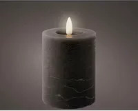 LUMINEO LED Kerze aus Wachs mit Flicker-Effekt und Timer, Grau/Schwarz, Durchmesser: 7 cm, Höhe: 11,2 cm - Bild 1