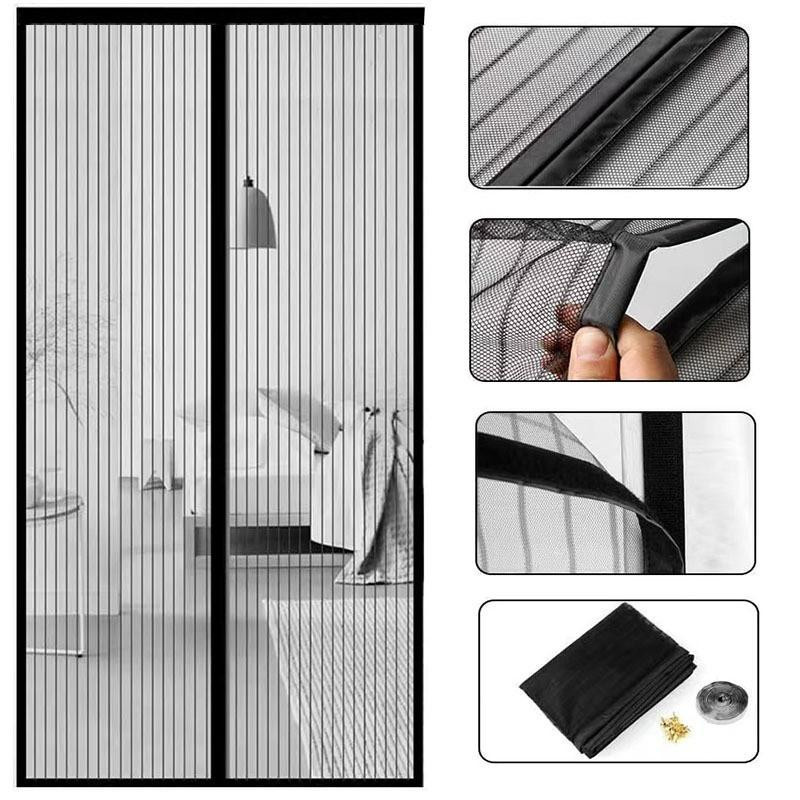 Magnetischer Türvorhang als Moskitoschutz in Schwarz oder Weiß, B/H: 110 x 210 cm - Bild 3