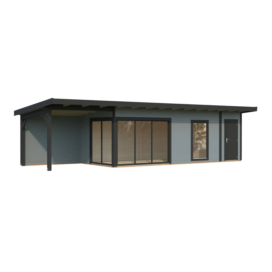 Palmako Holz-Gartenhaus Andrea mit Pultdach in Grau/Anthrazit, B: 1060 cm, T: 300 cm - Bild 2