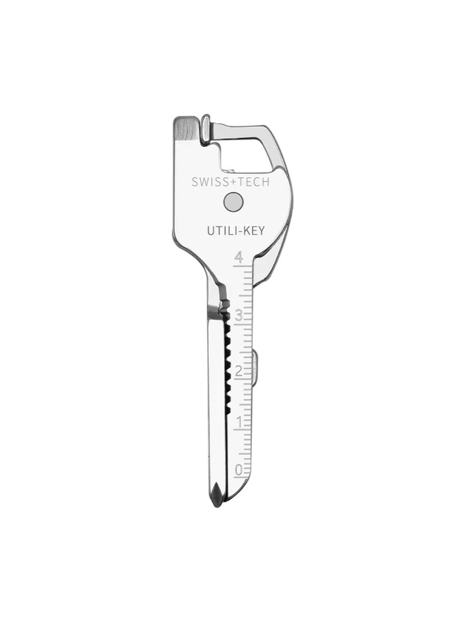 6in1 Mini Multitool aus Edelstahl in Silber mit Messer, Werkzeug, Skala und Schlüsselanhänger - Bild 5