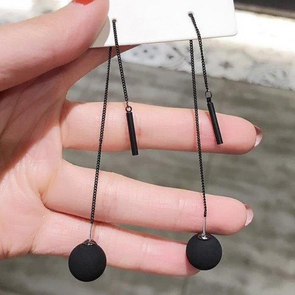 Wucifang Jewelry Ohrringe, Quaste Kette, Silber, grau, Damen - Bild 1