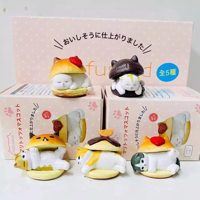 Mofusand Plump Series Blind Box Hamburger Brot Katze Frucht Katze Figuren, ab 14 Jahren - Bild 1