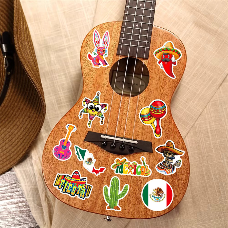50 oder 100 Stück mexikanische Taco Food Aufkleber aus Kunststoff, bunte Vinyl-Sticker für Koffer, Gitarre, Skateboard und Schreibwarenboxen - Bild 4