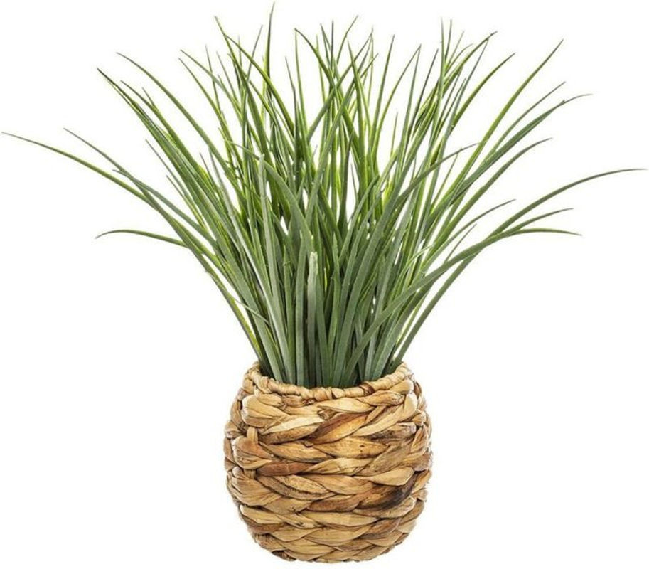 Atmosphera Kunstgras in Topf mit Rattan-Optik, Grün und Beige, Höhe: 46 cm - Bild 1