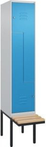 C+P Z-Spind Classic PLUS Sitzbank mit 2 Fächern und Zylinderschloss, Buche-Hartholz, B/T/H: 212 x 40 x 81,5 cm - Bild 1