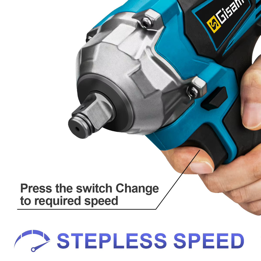 Makita bürstenloser elektrischer Schlagschrauber 1/2 Zoll mit 1200 nm Drehmoment, kabelloser Akku-Schraubenschlüssel für Makita LXT 18 V Akkus, Blau - Bild 5