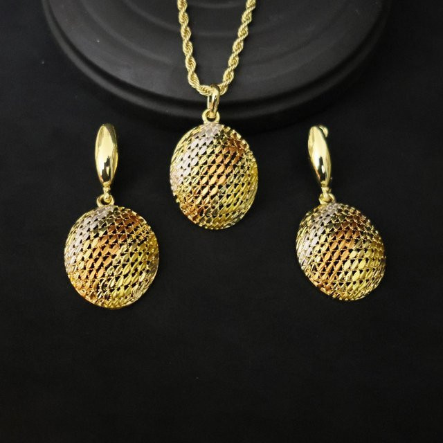 Lucky Star Jewelry Schmuck-Set, Halsketten, Anhänger, Ohrringe, Messing, Gold, Zirkonia, Damen - Bild 1