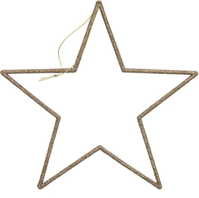 Rico Design Hänger Stern mit Glitter in Gold, B/T: 24,5 x 24,5 cm - Bild 1