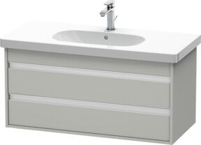 Duravit Waschtischunterschrank Ketho in Betongrau Matt mit 2 Schubladen, wandhängend, Breite: 100 cm, Tiefe: 45,5 cm, Höhe: 48 cm - Bild 1