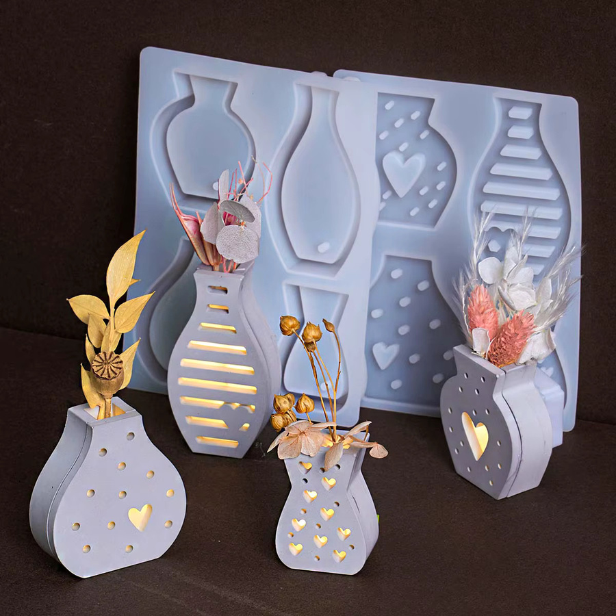 UDOCOOL Silikonform für kreative Betonvasen und DIY-Deko mit LED-Licht-Effekt - Bild 2