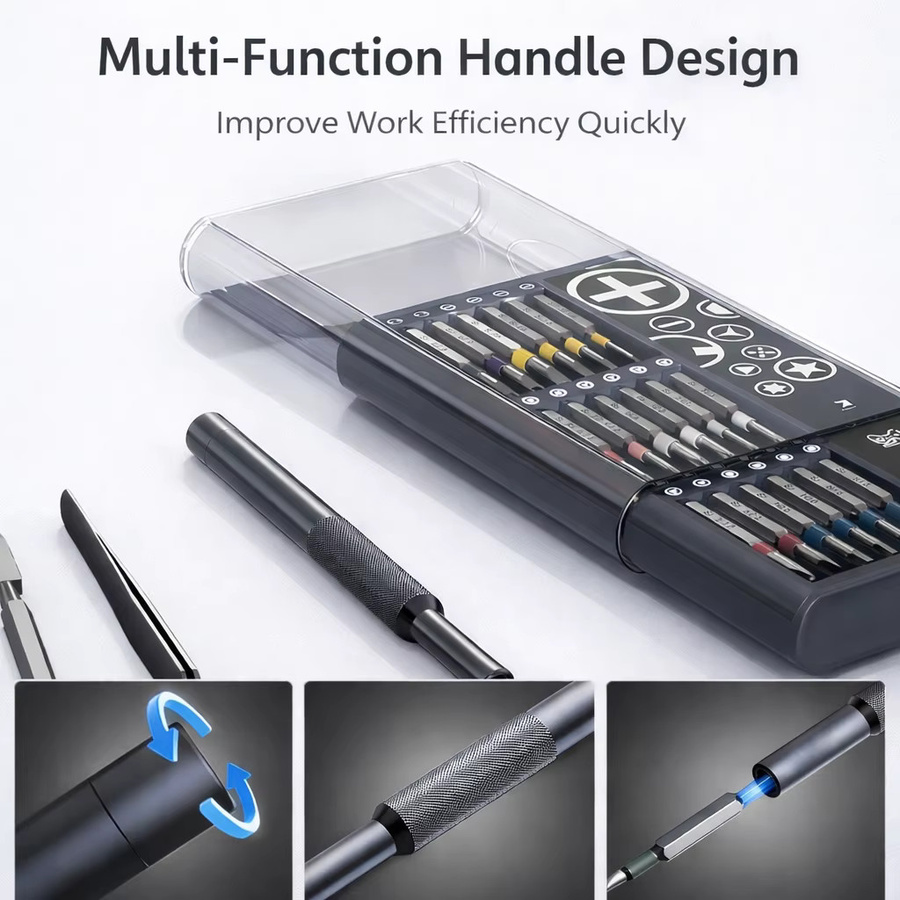36-in-1 Präzisions-Schraubendreher-Set aus S2-Stahl mit magnetischen Bits für Elektronik, Smartphone und Laptop - Bild 2