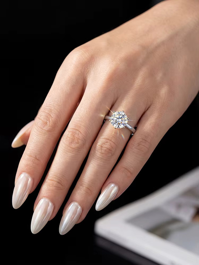 Moissanit-Diamantring, 925 Silber, Damen - Bild 2