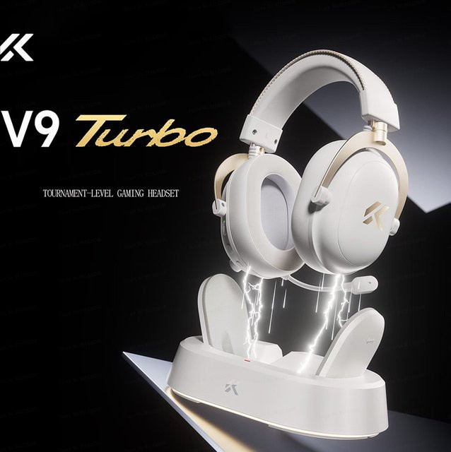 MCHOSE V9 Turbo Wireless Gaming Headset Over-Ear mit Mikrofon in Weiß - Bild 1