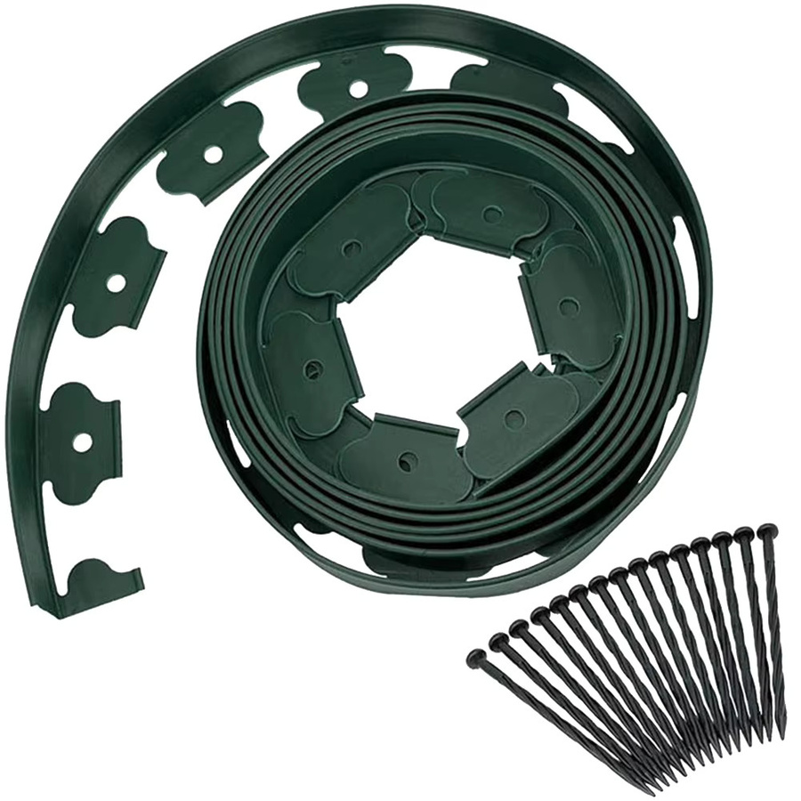 APWIKOGER Gartenrandbegrenzung Set in Schwarz, 10 m flexible Rasenkante mit 30 Pfählen für Blumenbeete und Rasenflächen - Bild 2