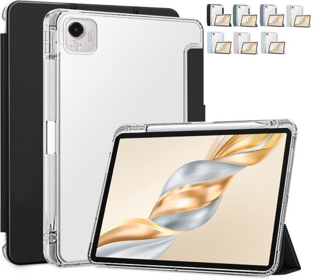 Honor Tablet Hülle für Pad X9a, X9 Pro und X10 Pro 2026 11,5 Zoll mit Trifold Flip Stand und Stifthalter in Grün Transparent - Bild 1