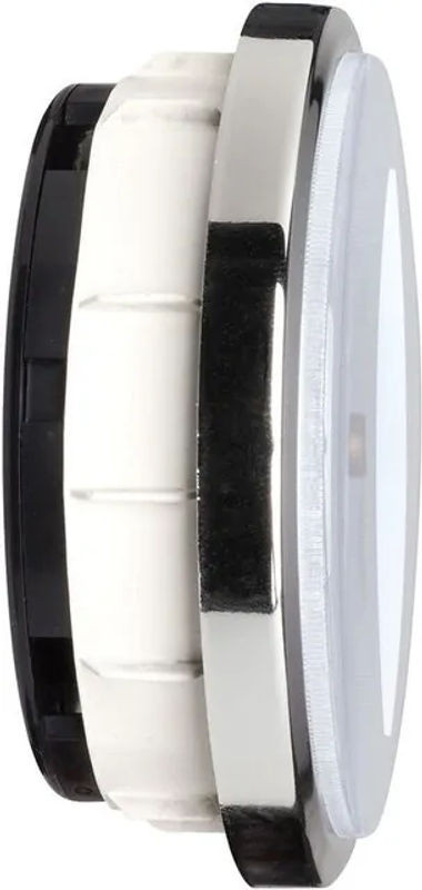 TFA Dostmann Funk Funkuhr Analog aus Metall in Silber und Weiß zum Einbau, B: 9 cm, H: 3,6 cm - Bild 1