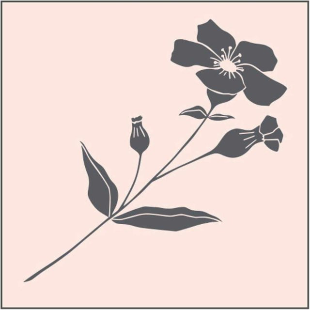 May&Berry Stempel Wildblume in Nude mit Holzgriff, B/T: 4,5 x 4,5 cm - Bild 1