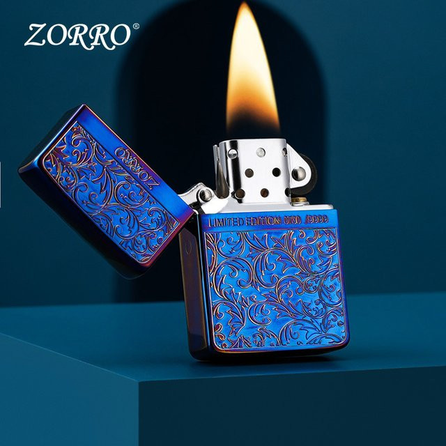 ZORRO Smoked Blue Limited Edition Tangcao 1941 Remastered Winddichtes Feuerzeug in Blau - Bild 1