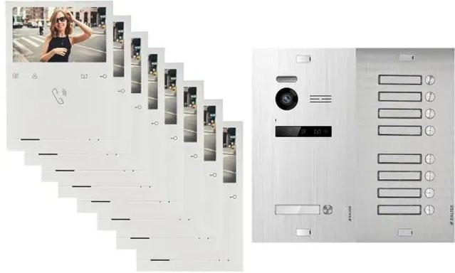 Balter Evo Quick Video Türsprechanlage für 9 Familienhäuser mit 9x 4,3 Zoll Monitor in Silber - Bild 1