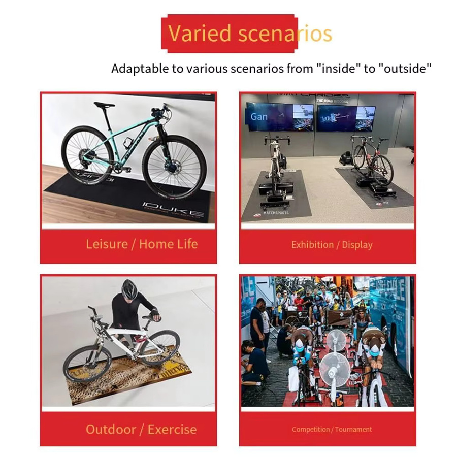 VIKAMA Fahrrad-Innenparkmatte in Schwarz, rutschfeste und verschleißfeste Bodenschutzmatte für Heim und Ausstellung - Bild 1