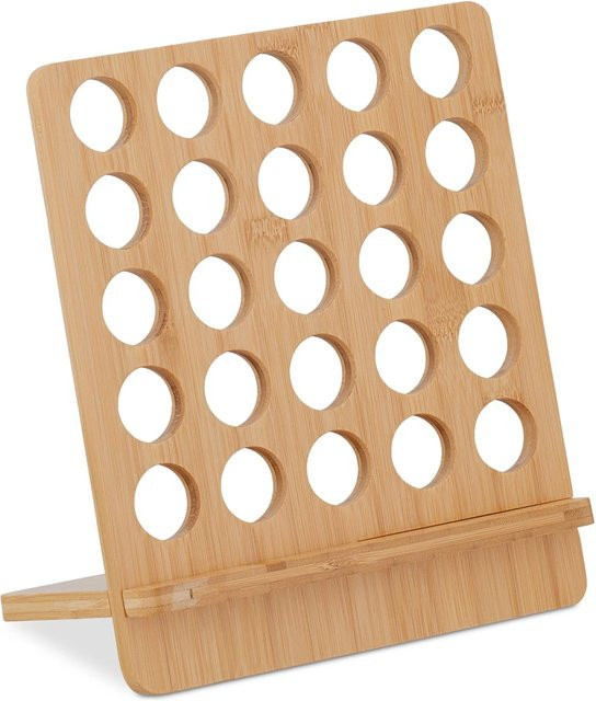 Relaxdays Kapselhalter aus Bambus in Natur Braun für 25 Nespresso Kapseln B: 24,5 cm, T: 22 cm, H: 13 cm - Bild 1