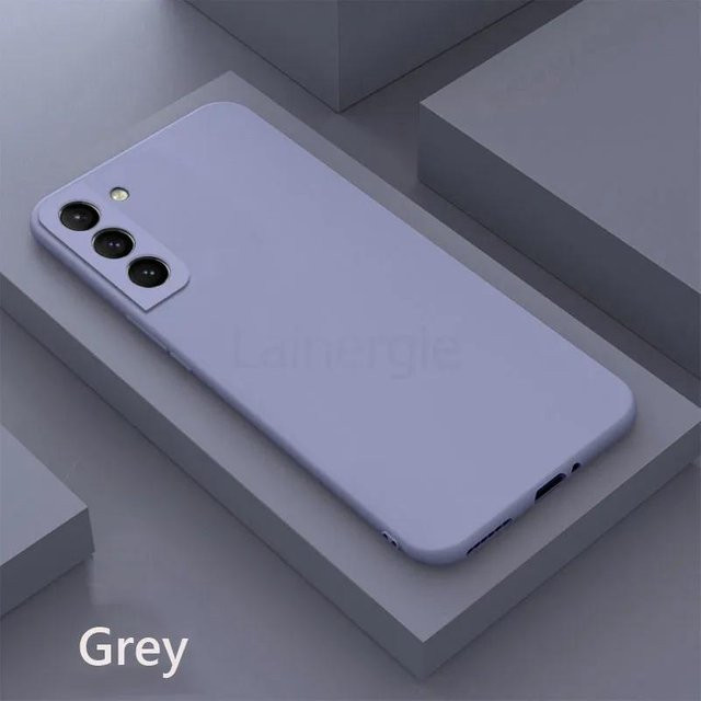 Stoßfeste Handyhülle aus flüssigem Silikon für Samsung Galaxy S21 FE, S21 und S22 Plus Ultra in Grün und Lila - Bild 1