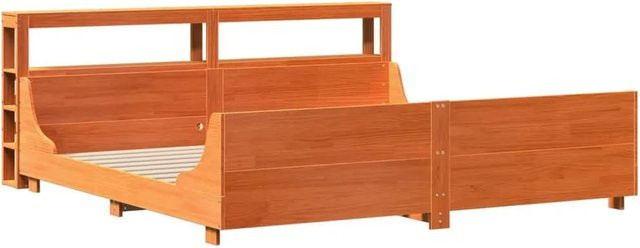vidaXL Massivholzbett aus Kiefernholz in Braun, rustikales Bett ohne Matratze, B/T: 180 x 200 cm - Bild 1