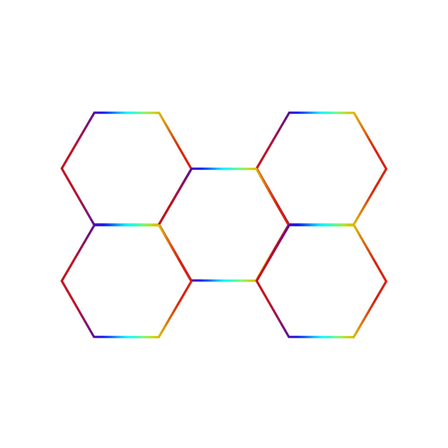 VASTFIRE RGB Hexagon LED-Wabenleuchten mit Musikfunktion und Fernbedienung, Multicolour Akzentbeleuchtung für Gaming- und E-Sport-Räume - Bild 4