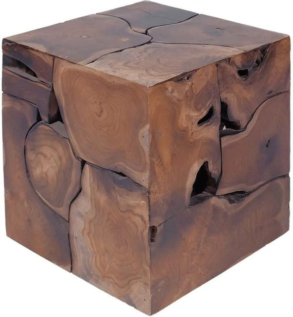 Set aus 4 vidaXL Hockern aus Massivholz Teak in Braun, B/T/H: 40 x 40 x 45 cm - Bild 1