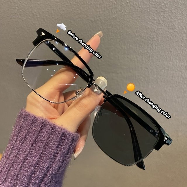 BMAD Korrektionsbrille Halbrand, Browline, Schwarz, Blaulichtfilter - Bild 1