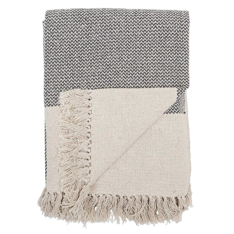 Bloomingville Sefanit Plaid aus recycelter Baumwolle, Grau, B: 130 cm, T: 160 cm - Bild 1