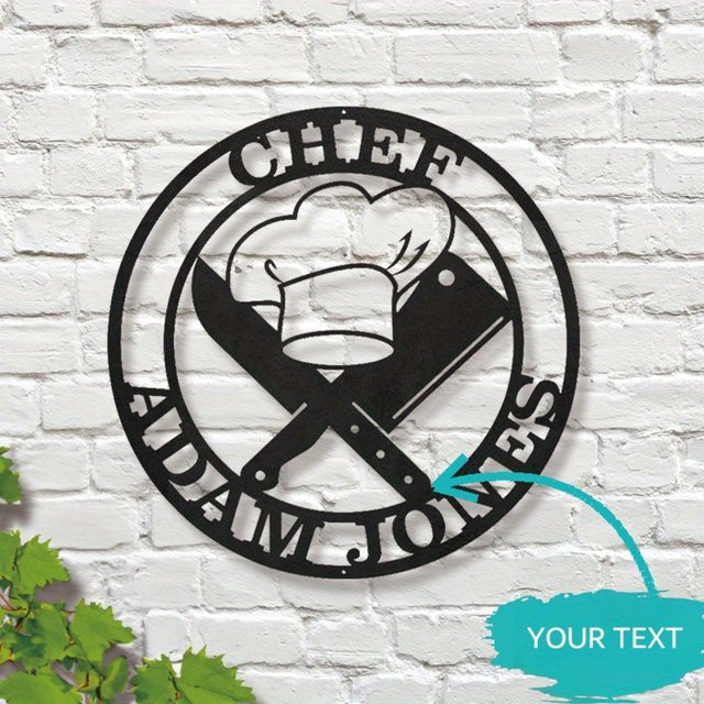 Personalisiertes Metall-Kochschild von Hello Young in Schwarz mit modernem Design als Wanddekoration - Bild 1