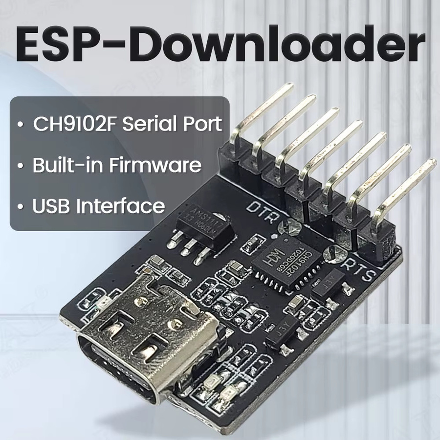 CH9102F Downloader Modul für ESP32 MINI mit USB-C zu UART RS232 RS485 Serial Port in Schwarz - Bild 2