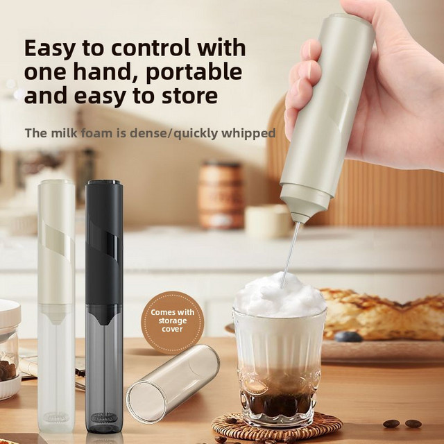 XIADYINJIA Kabelloser elektrischer Milchmixer in Weiß für Kaffee, Sahne, Suppe und Backzubehör mit AA-Batterie - Bild 1