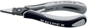 Knipex 34 12 130 ESD Präzisions-Elektronik-Greifzange in Schwarz-Grau mit Mehrkomponenten-Hüllen, Länge: 130 mm - Bild 1
