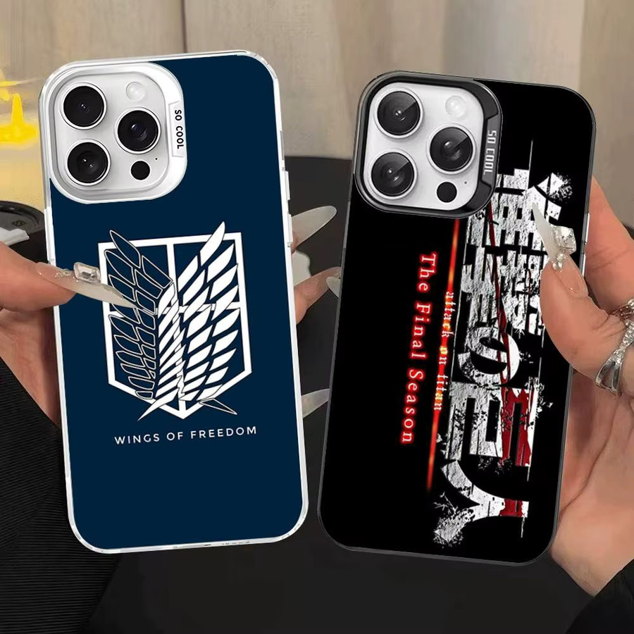Potdemiel Anime Attack On Titan Handyhülle für iPhone 11 bis 17 Pro Max, Matte Abdeckung, Mehrfarbig - Bild 4