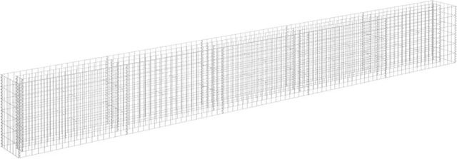 vidaXL Gabionen-Hochbeet aus verzinktem Stahl in Silber, B/T/H: 450 x 30 x 60 cm - Bild 1